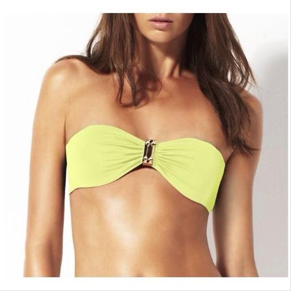 NWT BCBGMAXAZRIA Femme Fatale Gold Studded Bikini - Picture 5 of 6